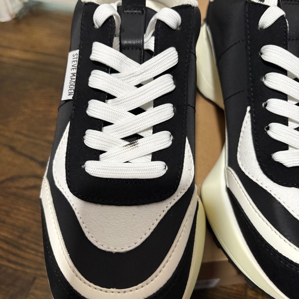 Steve Madden Black and White Sneakers - Picture 8 of 10